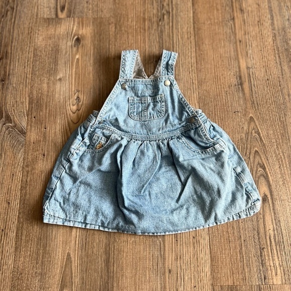 GAP Baby Denim Jumper Dress Lined Baby 6-12 Months Jean Overall Dress - Picture 1 of 8